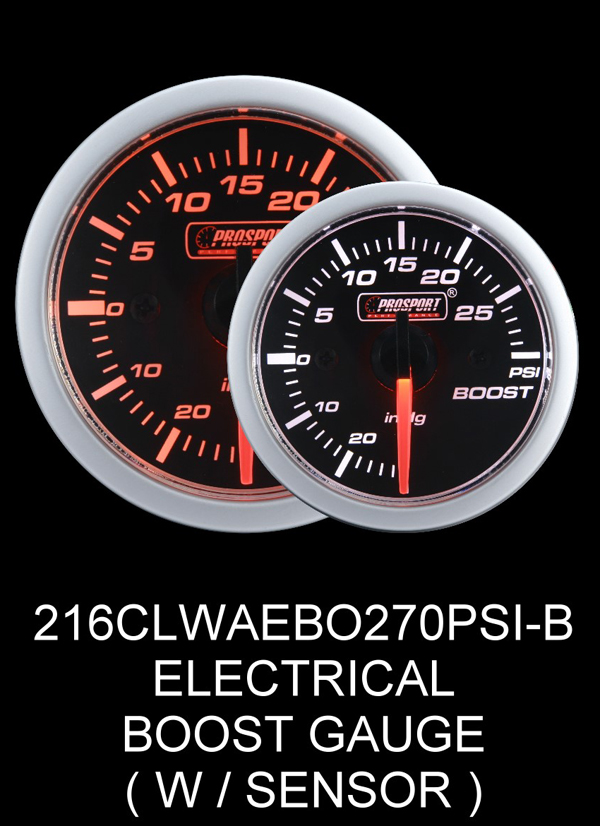 52mm Clear Lens Electrical Boost Gauge