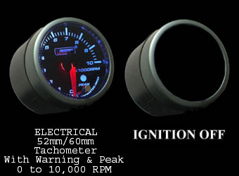52mm Electrical Tachometer with Warning and Peak