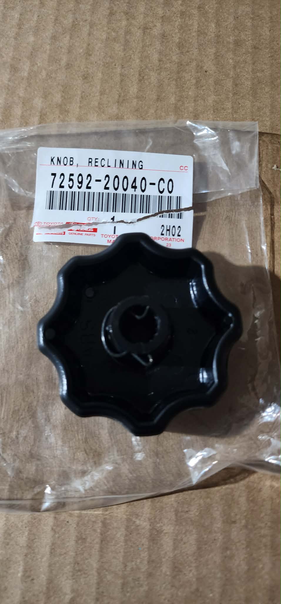 Toyota Mr2 Spyder Factory Seat Adjustment Knob